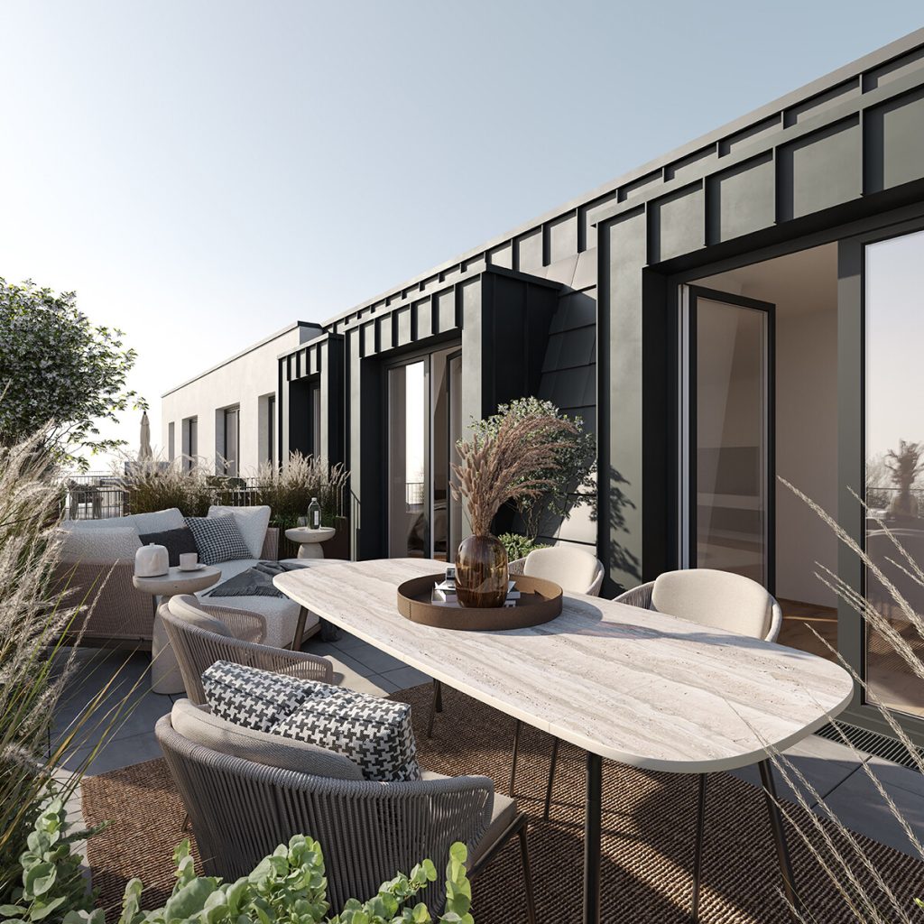 Neubau Erstbezug: Exklusive und hochwertig ausgestattete 2 Zimmer Wohnung im DG, 2 Balkone in Haus B