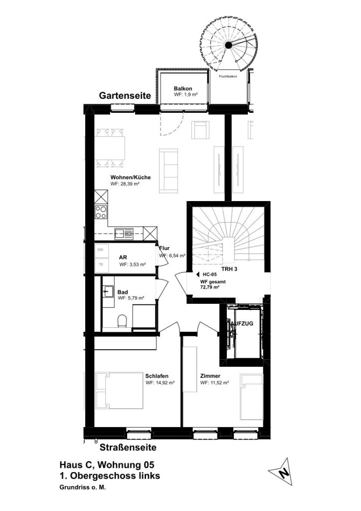 Neubau Erstbezug:  Exklusive und hochwertig ausgestattete 3 Zimmer HP-Wohnung - Haus C
