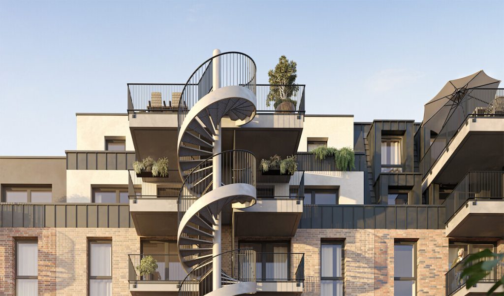 Neubau Erstbezug: Exklusive und hochwertig ausgestattete 2 Zimmer Wohnung im DG, 2 Balkone in Haus B