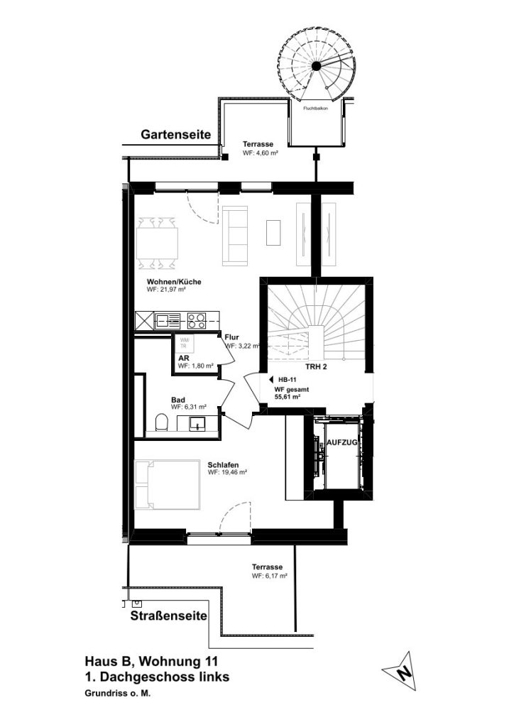 Neubau Erstbezug: Exklusive und hochwertig ausgestattete 2 Zimmer Wohnung im DG, 2 Balkone in Haus B