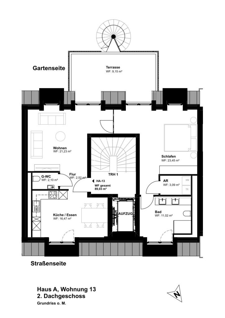 Das Weserstadion fest im Blick: exklusives Neubau-Penthouse mit Dachterrasse
