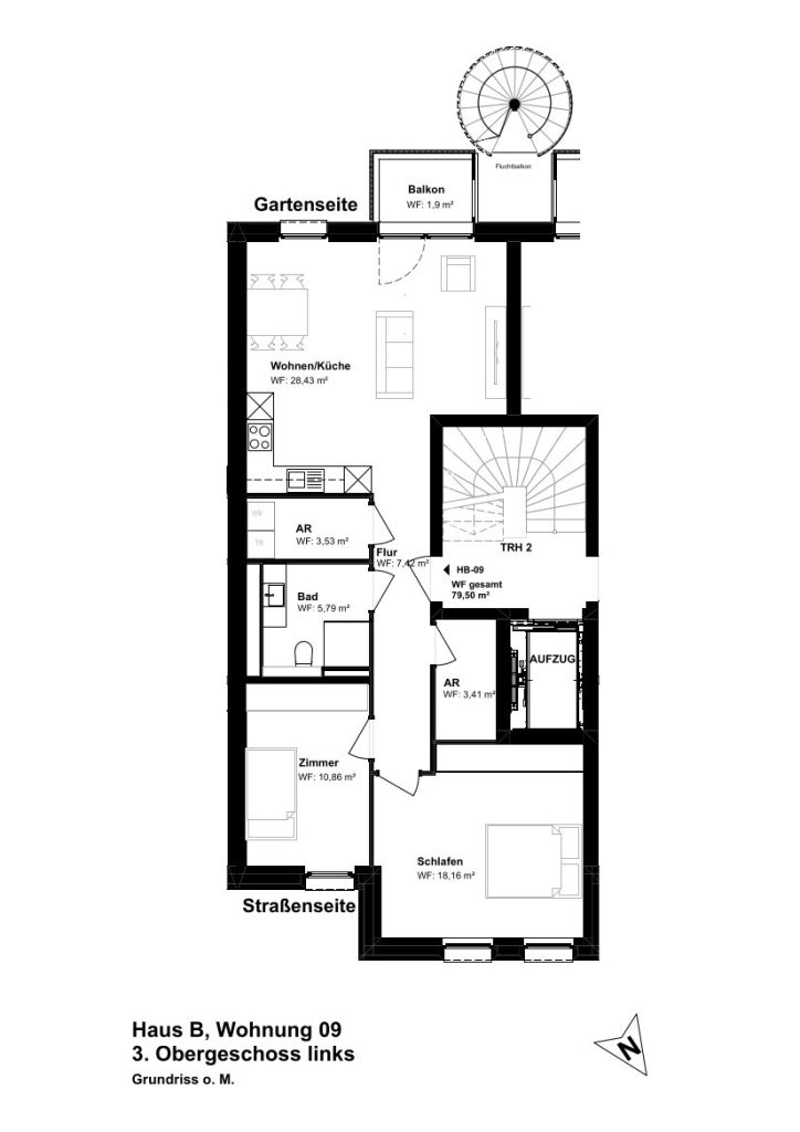 Neubau Erstbezug: Exklusive und hochwertig ausgestattete 3 Zimmer Wohnung im 3. OG in Haus B