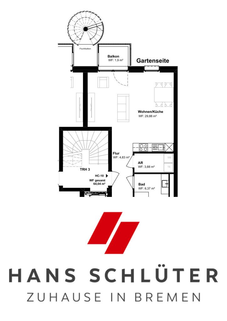 Neubau Erstbezug:  Exklusive und hochwertig ausgestattete 2 Zimmer Wohnung im 2. OG  - Haus C