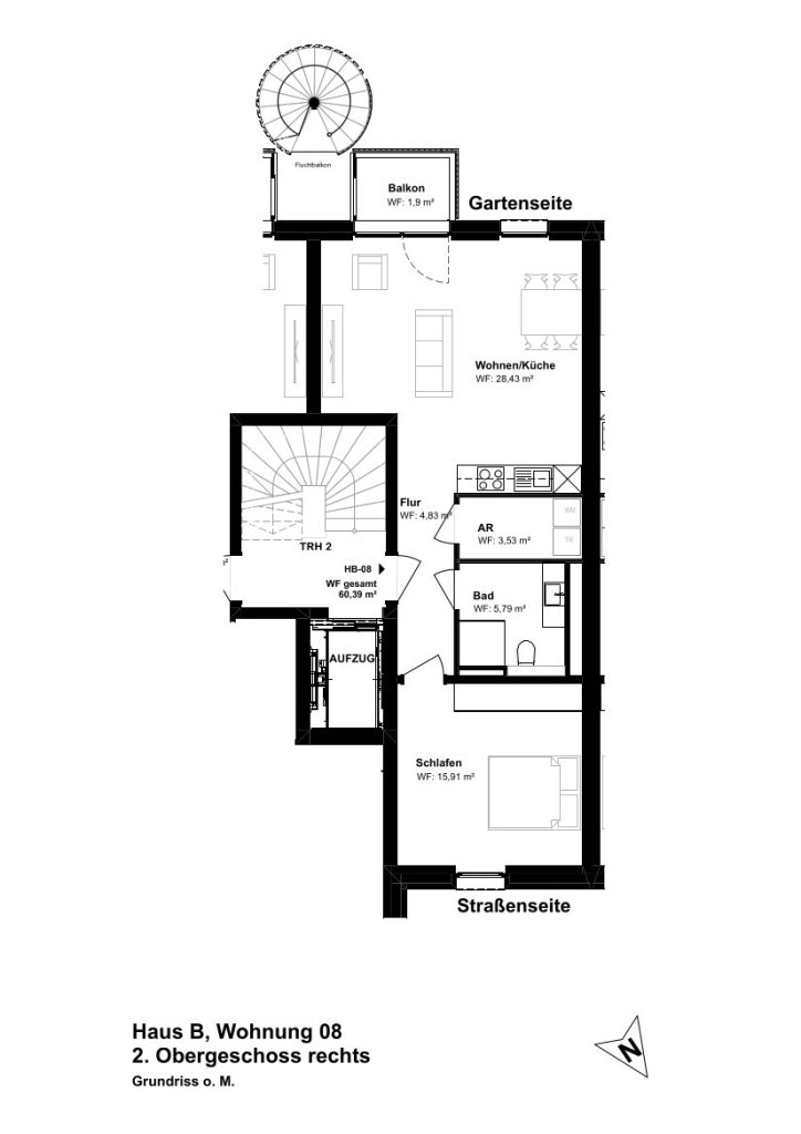 Neubau Erstbezug: Exklusive und hochwertig ausgestattete 2 Zimmer Wohnung im 1. OG in Haus B
