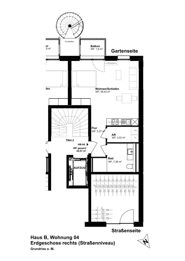 Neubau Erstbezug;  Exklusives und hochwertig ausgestattetes 1 Zimmer EG-Appartement in Haus B