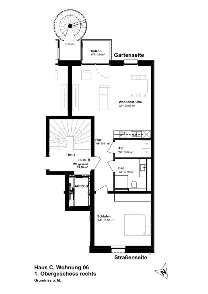 Neubau Erstbezug:  Exklusive und hochwertig ausgestattete 2 Zimmer Wohnung im Hochparterre -  Haus C