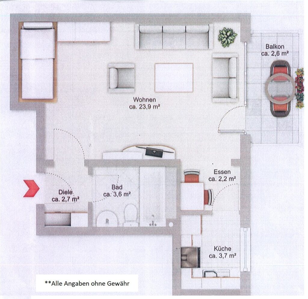 Findorff: Moderne, ruhige und helle 1 Zimmer Wohnung mit Balkon, Einbauküche u. Keller
