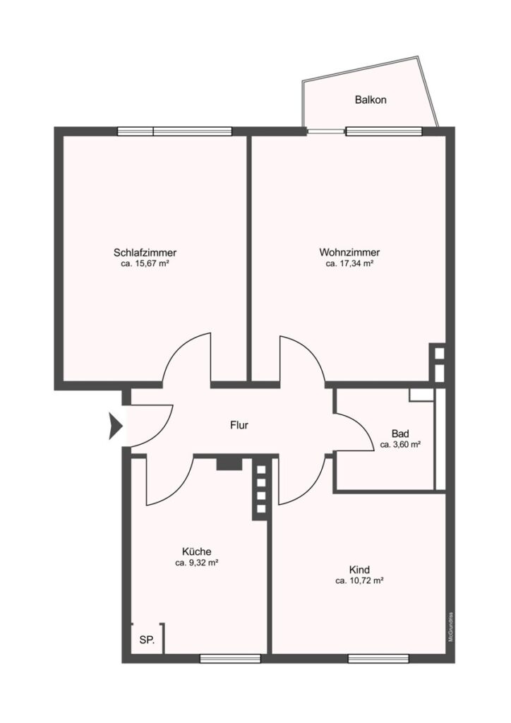 Zentralgelegene 3 Zi. Wohnung, mit Einbauküche, Balkon und 2 Kellern - Peterswerder/Hulsberg
