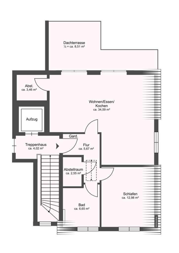 Weyhe: Junge Penthouse-Wohnung mit Dachterrasse zur Kapitalanlage